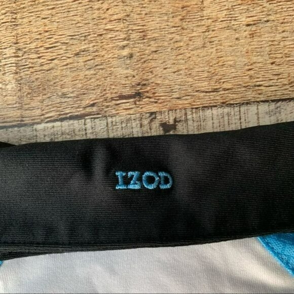 IZOD Womens size x-small blue and white half zip racing shirt - Picture 9 of 9